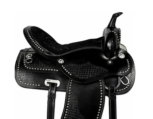 Juego de tachuelas de cuero genuino de primera calidad, monturas de carreras occidentales e inglesas para montar a caballo - Product Image 3