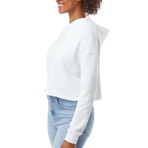 Nouveau style de sweat-shirt court pour femmes, vêtements décontractés en tissu polaire, sweat-shirts pour femmes avec deux poches latérales, sweat-shirt RSW - Product Image 2