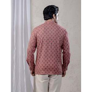 Kurta décontracté imprimé 100% coton pour hommes, chemise décontractée à motif floral pour hommes avec manches longues, tissu popeline respirant - Product Image 6