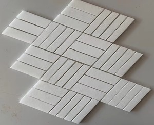 Mosaico de Mármol Blanco Diagonal 3/4, Cuadrado, Pulido/Acristalado, 8mm de Grosor, Resistente al Agua, Ecológico, 5 Años de Garantía, Moderno - Product Image 2