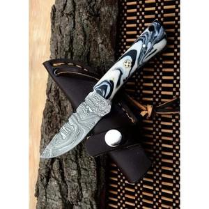 Couteau à dépecer personnalisable en acier Damas avec manche en résine Support OEM portable de qualité bricolage pour usage industriel et chasse - Product Image 3