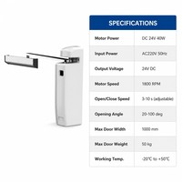 Ouvre-porte automatique PK27 24V DC 40W pour porte battante verticale intérieure avec capteur infrarouge et temporisation réglable