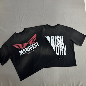 Unisex Heavyweight Cotton T <b>Shirt</b> Custom DTG Printing <b>Men</b> Vintage Sunfaded Washed Oversized Boxy T <b>Shirt</b> - Product Image 6