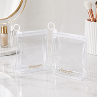 Sac cosmétique à fermeture éclair en PVC à motifs personnalisés, sac de rangement transparent en PVC pour maquillage et bijoux, trousse de toilette en PVC avec fermeture éclair