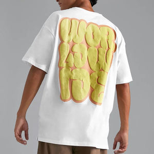 T-shirt homme imprimé en relief 100 % coton, style tendance, coupe ample, prix de gros, nouvelle collection - Product Image 2