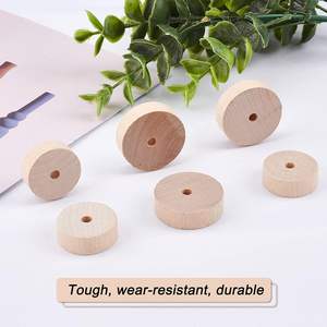 64 ruedas artesanales de madera de 1,1 y 1,4 pulgadas con palos de madera ruedas artesanales con 0,2 agujeros para bricolaje - Product Image 4