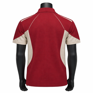 Camiseta Polo Personalizada OEM para Hombre, con Paneles en Contraste Rojo, Transpirable, de Manga Corta, para Deportes, Golf, Uniformes de Equipo, Fabricante Mayorista - Product Image 2