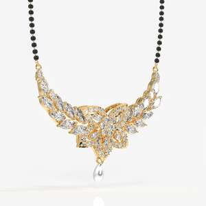 Mangalsutra de Oro de 18K para Mujer con Diamantes Cultivados en Laboratorio Redondos y Marquise - Product Image 2