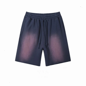 Pantalones cortos de gimnasio de felpa francesa personalizados peso pesado 100% algodón serigrafía Streetwear Vintage hombres sol desteñido lavado ácido pantalones cortos - Product Image 5