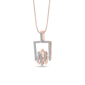 Arinya Rhythm <b>Rose</b> <b>Gold</b> Diamond <b>Pendant</b> <b>Necklace</b> - Product Image 4