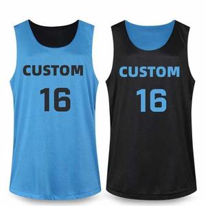 Vente en gros Personnalisé Noir Bleu Double Face Tops Maillot de Basketball Athlétique pour Hommes Enfants Jeunes Uniforme Maillots d'Entraînement de Sublimation - Product Image 1