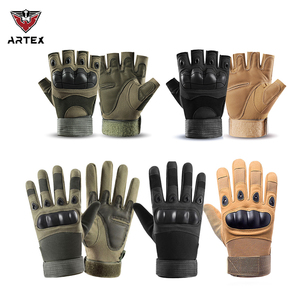 Guantes Tácticos Negros de Medio Dedo con Protección de Nudillos de PU, Transpirables, Unisex, para Ciclismo, Escalada y Caza al Aire Libre - Product Image 6