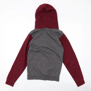 Women's Classic Maroon Grey Cotton Fleece <b>Pullover</b> Hoodie Breathable Streetwear <b>Jumper</b> Top for Winter - Product Image 2