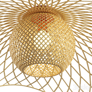 Abat-jour de lampe suspendue pour décoration intérieure moderne contemporaine, en rotin naturel tissé à la main, forme de dôme transparente - Product Image 3