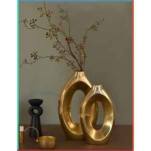 Elegante Centro de Mesa Moderno para Bodas, Florero Alto de Hierro Dorado con Forma de Reloj de Arena, Soporte para Flores Ecológico Hecho a Mano para Banquetes y Eventos - Product Image 6