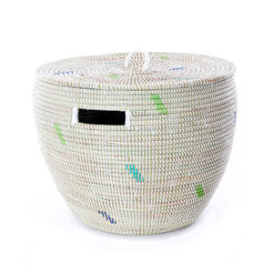 Contenedores de almacenamiento de fibra de caña marina para el hogar, venta al por mayor, con asa recortada - Product Image 6