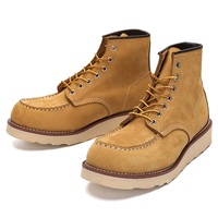 Sepatu Bot Kasual Kulit Asli Kulit Sapi Kualitas Super Sepatu Bot Pergelangan Kaki Sepeda Motor Balap Sepatu Bot Kerja Tinggi Pergelangan Kaki Tali Sepatu Antik EU 39-44