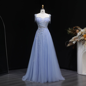 Robes de soirée élégantes Jancember LSZ058, style princesse, à franges, en forme de A, avec cristaux, pour soirée de gala - Product Image 1