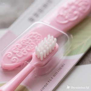 Brosse à dents rose minimaliste à poils souples, poignée ergonomique avec design en relief pour des soins bucco-dentaires doux 50 boîtes - Product Image 2