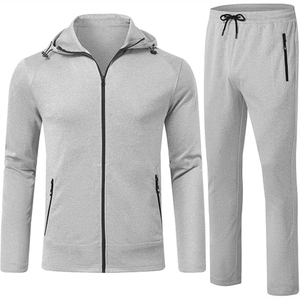 Pull à capuche avec poches pour hommes de qualité supérieure Ensemble de pantalons de sport Logo personnalisé imprimé Survêtements pour hommes de couleur unie - Product Image 4