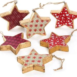 ของตกแต่งต้นคริสต์มาสที่ทำจากไม้แขวนรูปดาวสำหรับวันหยุด - Product Image 1