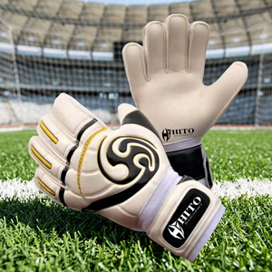 Gants de gardien de but de football en latex blanc gaufré allemand de qualité supérieure, design personnalisé, 4 mm, sangle en latex allemand, coupe négative - Product Image 6