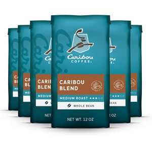 Café Caribou, Café en Grano Tostado Medio, 100% Arábica - Mezcla Caribou 72 Onzas (6 Bolsas de 12 Onzas) - Product Image 1
