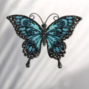 Escultura de Pared de Metal Art Deco con Diseño Azul, Decoración para Bodas, Hogar, Sala de Estar, Pieza de Arte - Product Image 6