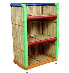 Cheap Price Bamboo Cane Decorative <b>Shelves</b> Storage Organizer Rack Storage Rack Bookshelf Home Decor Furniture for Living Room - Product Image 3