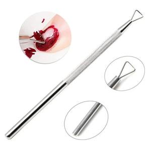 1 Pieza de Acero Inoxidable, Herramienta Triangular para Empujar y Limpiar Cutículas, Removedor de Esmalte de Gel UV, Accesorio para Manicura - Product Image 1