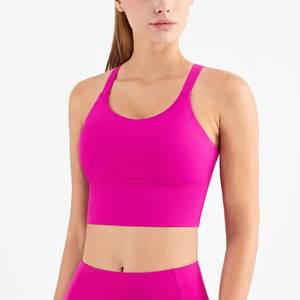 <b>Blue</b> Color Lightweight Breathable Eco-Friendly Women's Sports <b>Bra</b> Plaid Pattern Fitness Yoga Workouts Maternity Plus Size - Product Image 1