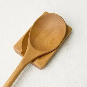 1 pz naturale grande cucchiaio di legno Scoop zuppa Porridge mestolo manico lungo kitchenutensili in legno, cucchiai dosatori, Set di 3, luce