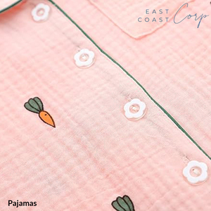 Ensemble de pyjama en coton pour enfants Pyjama boutonné classique à manches longues pour les tout-petits - Product Image 2