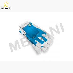 Guantes de Cuero de Piel de Cabra Azules - Product Image 4