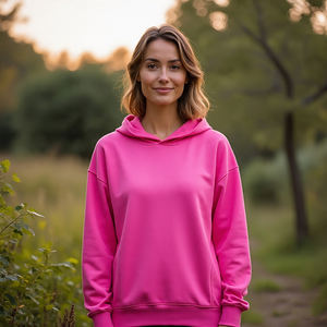 เสื้อกันหนาวแบบสวมหัวมีฮู้ดสำหรับผู้หญิง, เสื้อกันหนาวแบบสตรีทสวมใส่กลางแจ้งมี450 GSM สีพื้นสำหรับฤดูใบไม้ร่วงฤดูหนาว - Product Image 3