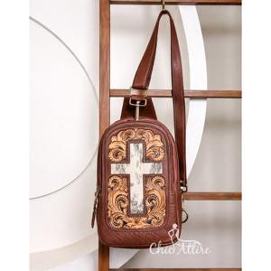 Bolso de Hombro y Pecho de Cuero Repujado a Mano, Nuevo, Elegante y Moderno, Bolso de Viaje de Piel con Pelo, Fácil de Llevar, Multiusos - Product Image 1