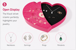 Wholesale Heart Shape <b>Pink</b> Jewelry Box with Lid Rigid Cardboard Empty Mystery Blind Box for Small Cosmetic and Beauty <b>Gift</b> - Product Image 4
