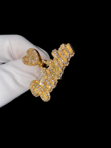 Collar con Colgante Personalizado en Letra Cursiva de Oro Sólido de 10K, con Dije de Corazón y Letra Personalizada, con Diamante Natural, Regalo Moderno - Product Image 4