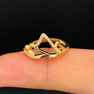 Anillo de diamante natural de montaña de diamante de oro sólido de 14K. - Product Image 3