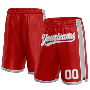 Industrie Direct Engro Sportswear Basketball <b>Shorts</b> Custom Red <b>White</b>-Gray Authentic Basketball <b>Shorts</b> - Product Image 1