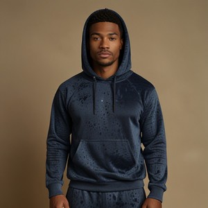 2025 chándal grueso con capucha para hombre hecho a medida, chándal de 2 piezas para hombre, chándal negro Vintage lavado con ácido de Ayat Export - Product Image 2