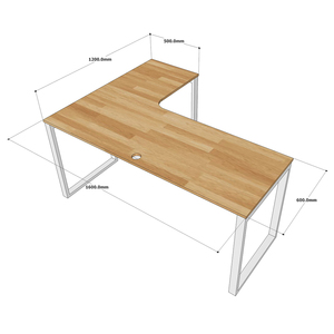 Assembly Required L-Shaped <b>Corner</b> Gaming <b>Desk</b> 160x120cm Wooden Top & Iron Legs for Bedroom or Hotel-CD68016 - Product Image 5