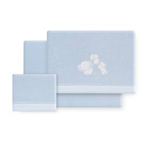 Juego de Ropa de Cama de 3 Piezas para Cuna, Tela de Forro Polar Coral, Técnica de Tejido con Patrón de Personajes - Modelo Oso-Elefante - Product Image 1