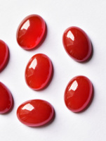 Onyx merah Oval dikalibrasi Cabochon batu permata longgar Cabochon untuk perhiasan cincin liontin kalung 5X3 MM sampai 20X15 MM batu akik merah