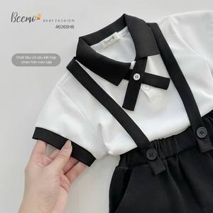 Haute qualité 4 pièces été respirant durable toile Style formel manches courtes 1-7 ans garçons bébé ensemble de vêtements pour - Product Image 3