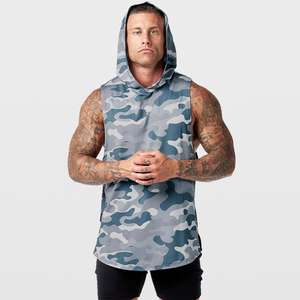 เสื้อกล้ามมีฮู้ดกล้ามเนื้อแข็งแรงแขนกุดสำหรับผู้ชายสำหรับใส่ออกกำลังกายฟิตเนสและเทรนนิ่ง - Product Image 1