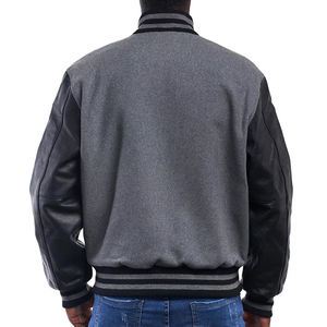 แจ็กเก็ตเบสบอลขนสัตว์ระบายอากาศได้ดีสำหรับฤดูหนาวแจ็คเก็ตหนังแบบบอมเบอร์ - Product Image 2