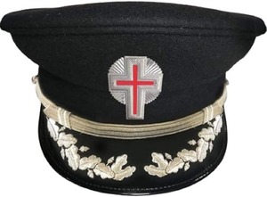 Gorras de Vestimenta de los Caballeros Templarios de la Logia Regalia, Bordado Metálico Plateado con Emblemas, Cruz de Caballero - Product Image 2