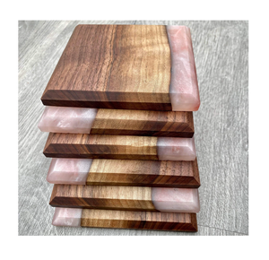 Posavasos de madera y resina, posavasos gruesos de 5mm, bebidas calientes y bebidas frías, artículo decorativo único para el hogar, la mejor venta - Product Image 1