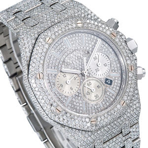 นาฬิกาข้อมือสแตนเลสสตีลหรูหรา หน้าปัดทรงแปดเหลี่ยม ระบบควอตซ์ ประดับเพชรโมอิสซาไนต์ VVV - Product Image 2